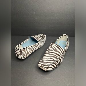 $298 Women’s Frances Valentine Elyce Zebra Haircalf Loafers Shoes Flats Sz 11